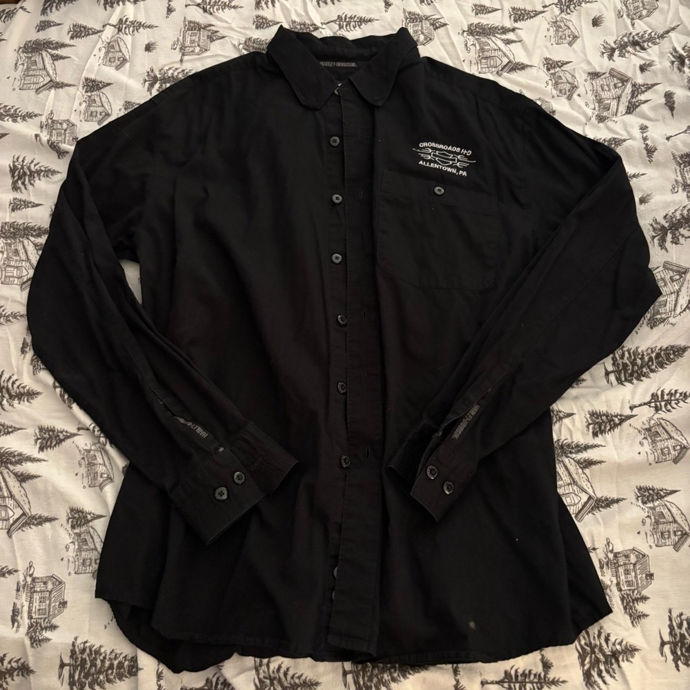 Men's Harley Davidson Allentown black Button-Up Shirt Size Large
